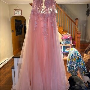 Elegant Pink Lace Gown prom/homecoming dress